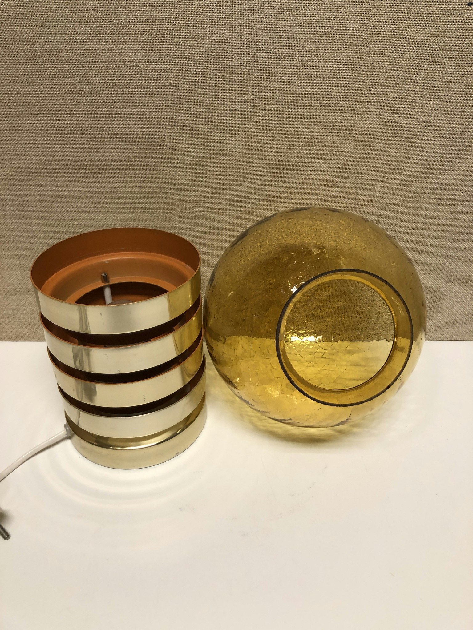 BORDSLAMPA, glas, metall, Fåglavik, 1960/70-tal.