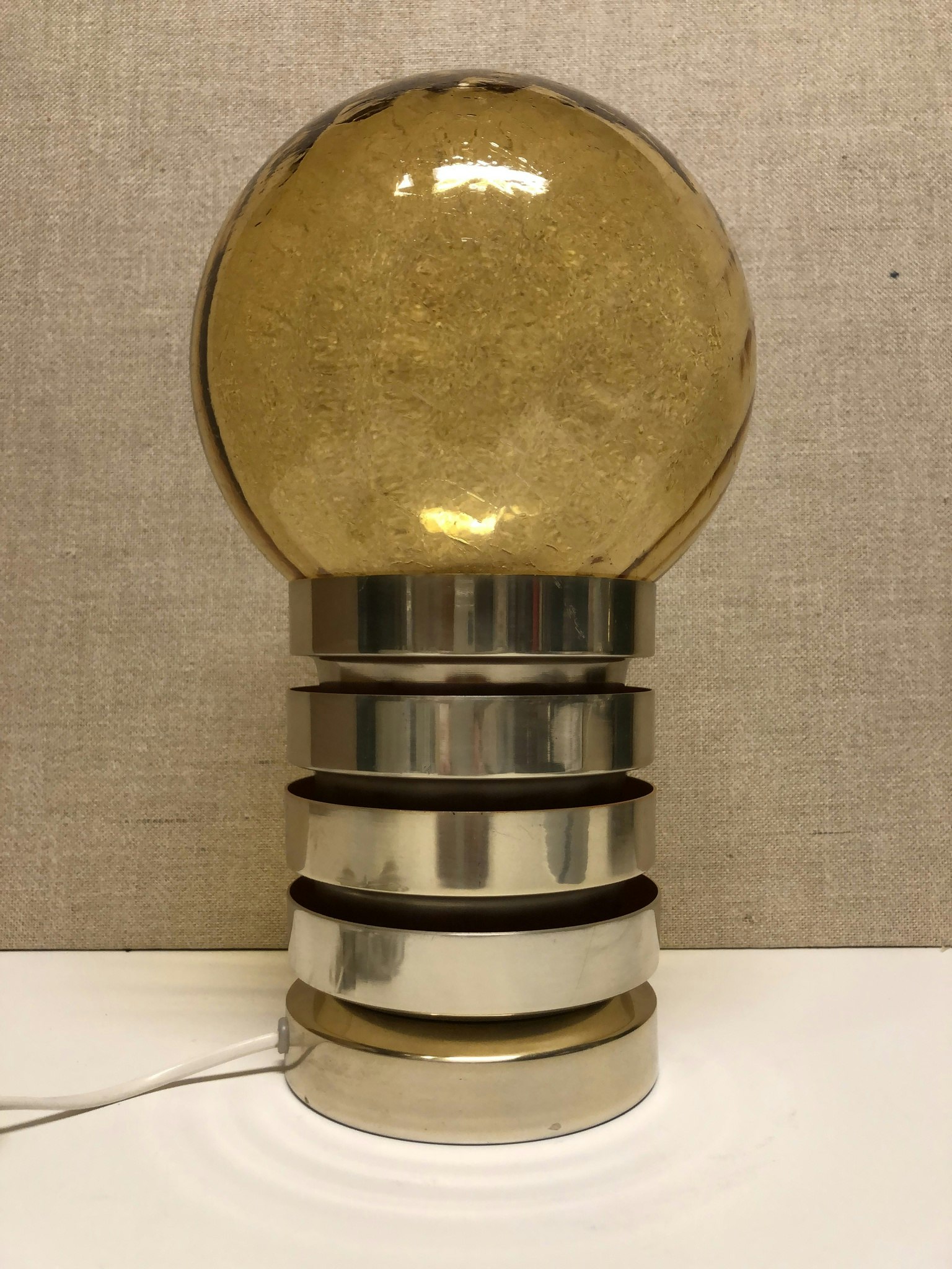 BORDSLAMPA, glas, metall, Fåglavik, 1960/70-tal.
