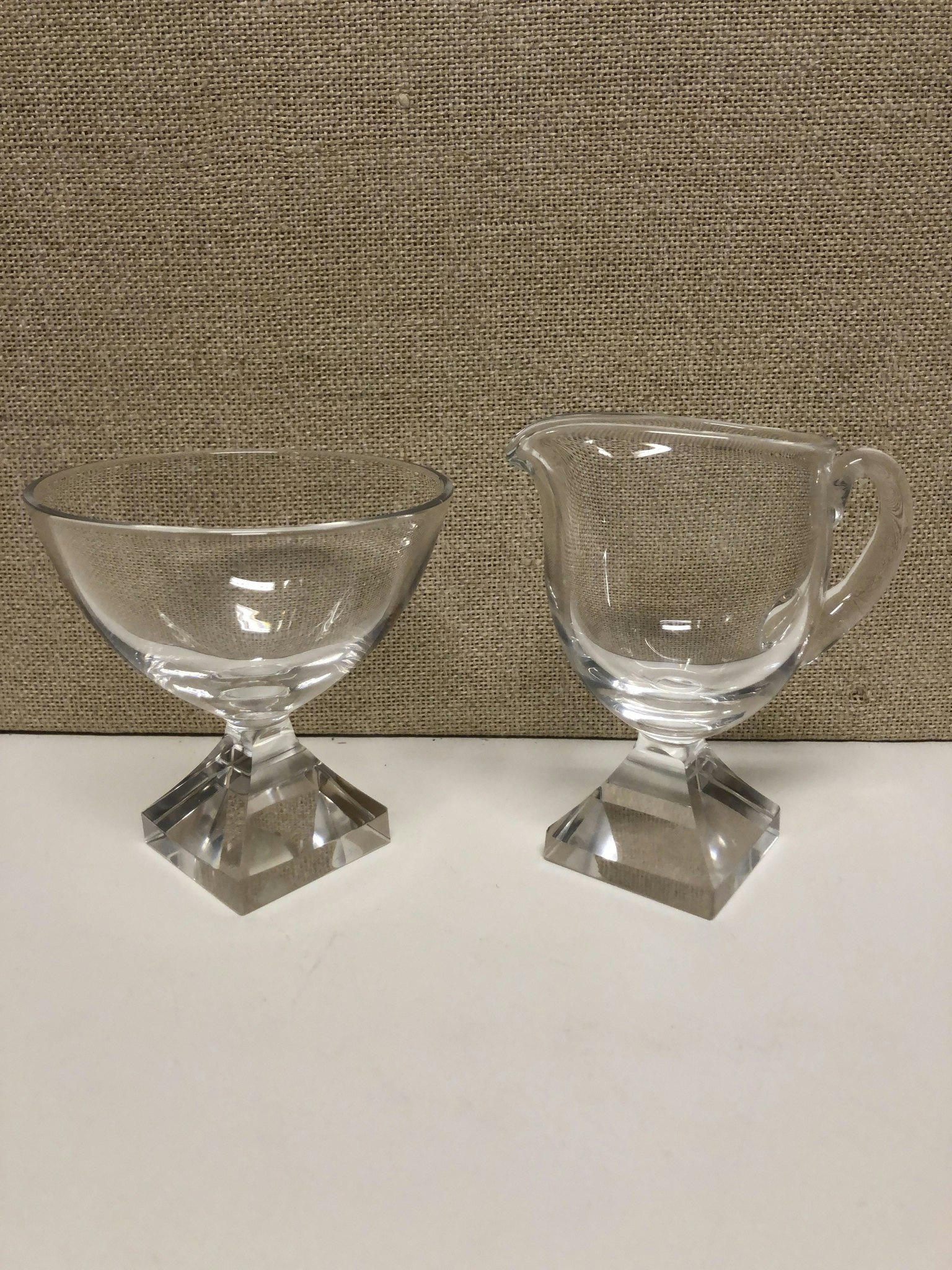 MJÖLKKANNA & SOCKERSKÅL, glas, Orrefors.