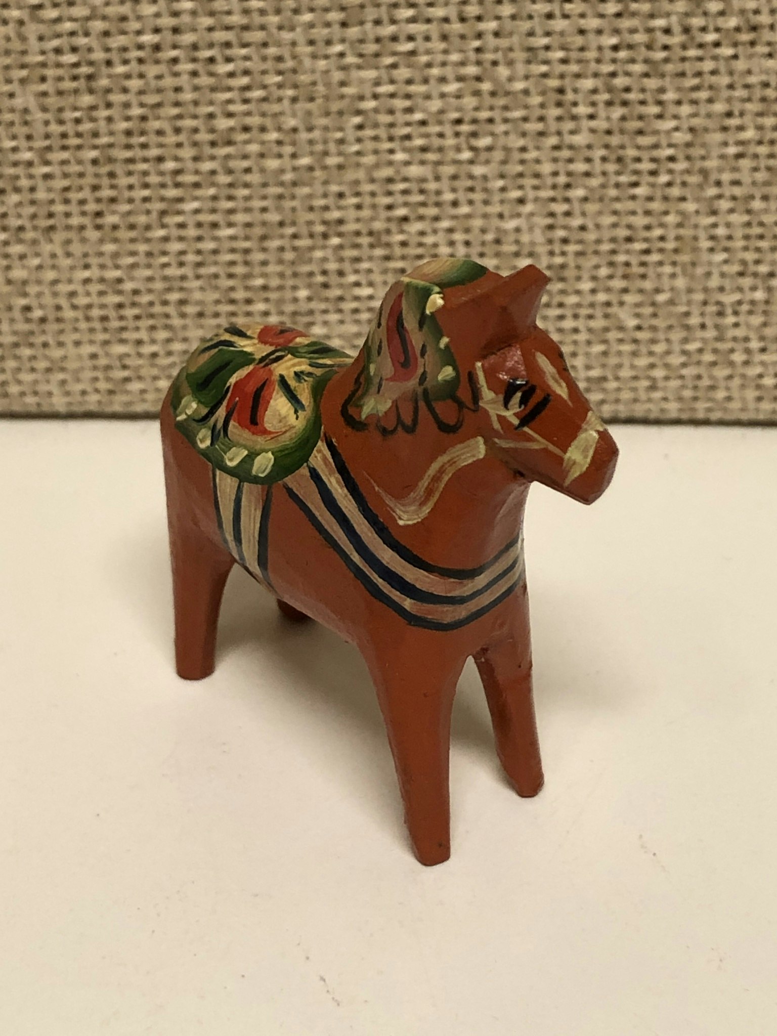 DALAHÄST, bemålat trä, miniatyr, 1940/50-tal.