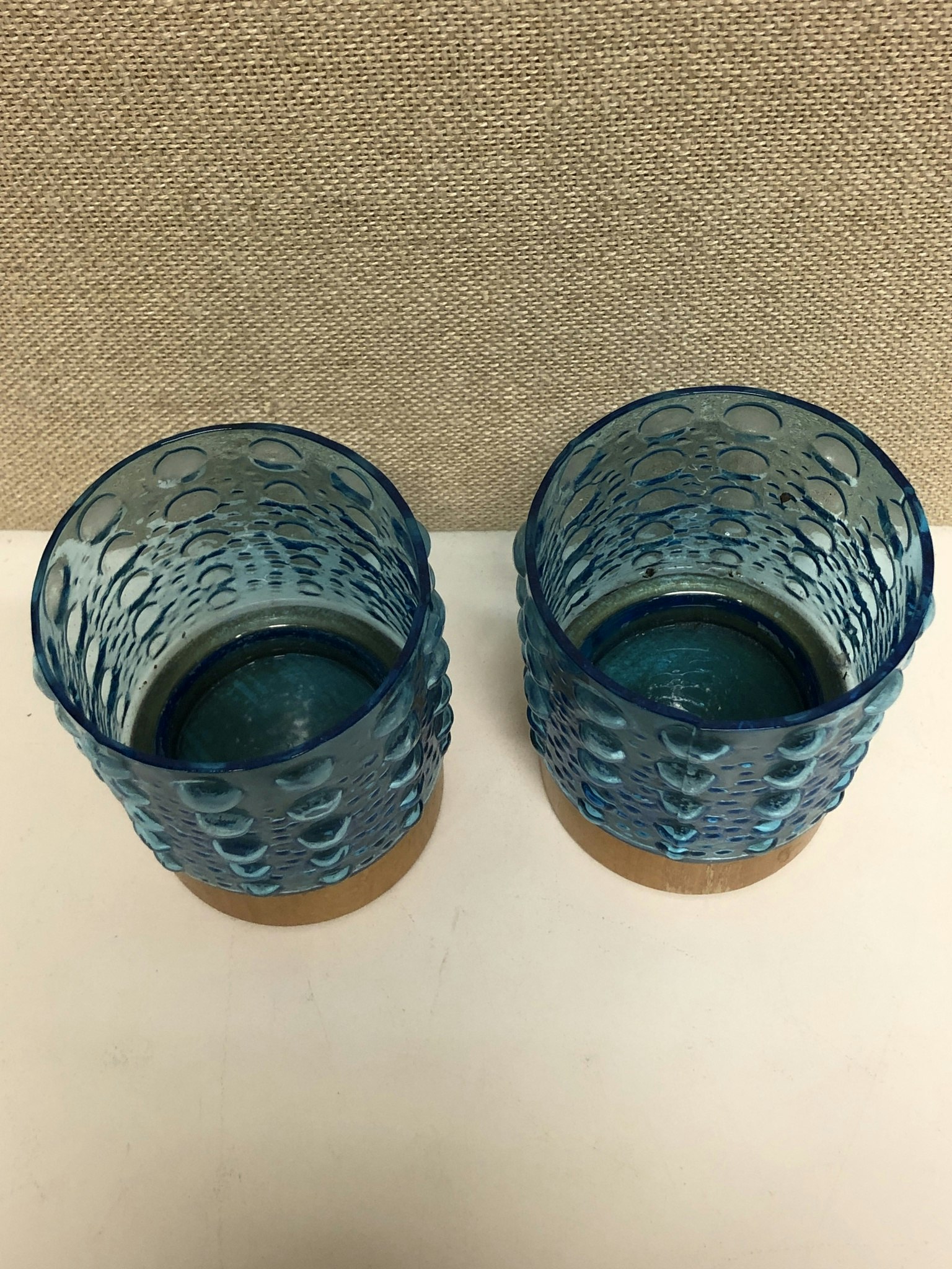 LJUSLYKTOR, ett par, glas, trä 1960/70-tal