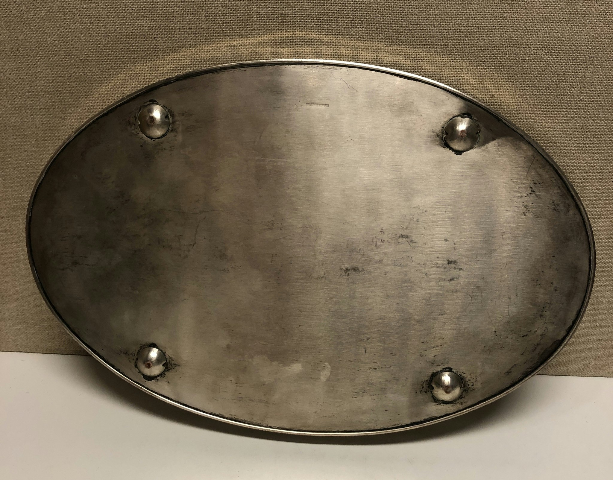 TRAY, silver on copper, second half of the 20th century.