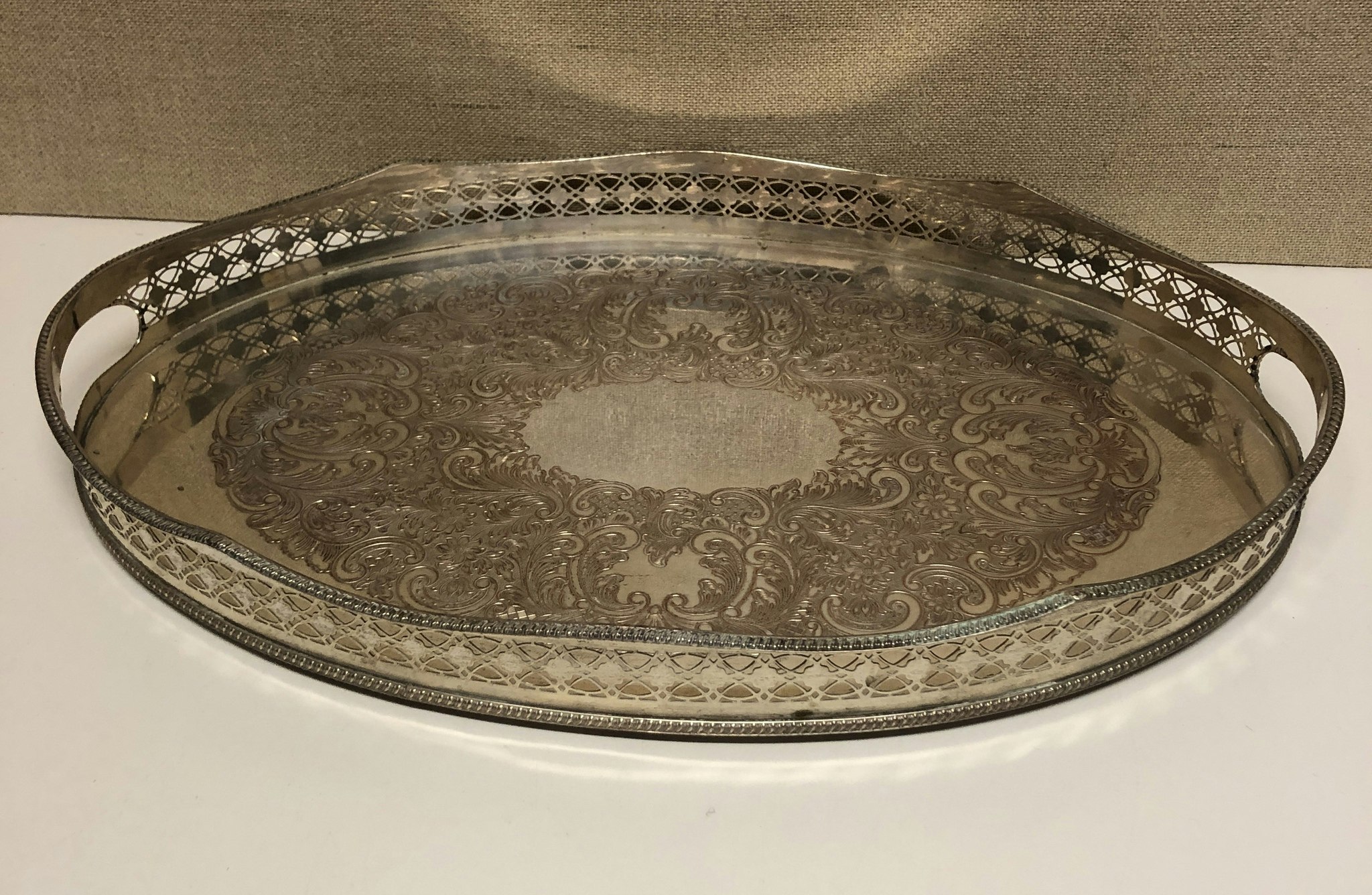 TRAY, silver on copper, second half of the 20th century.