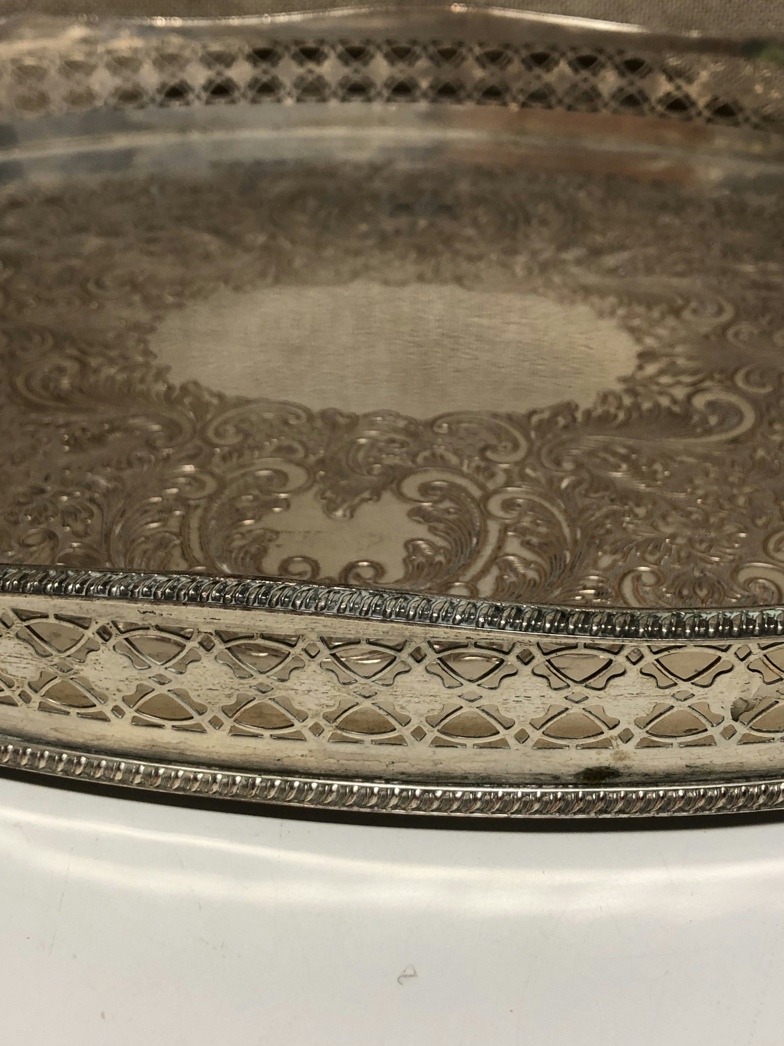 TRAY, silver on copper, second half of the 20th century.