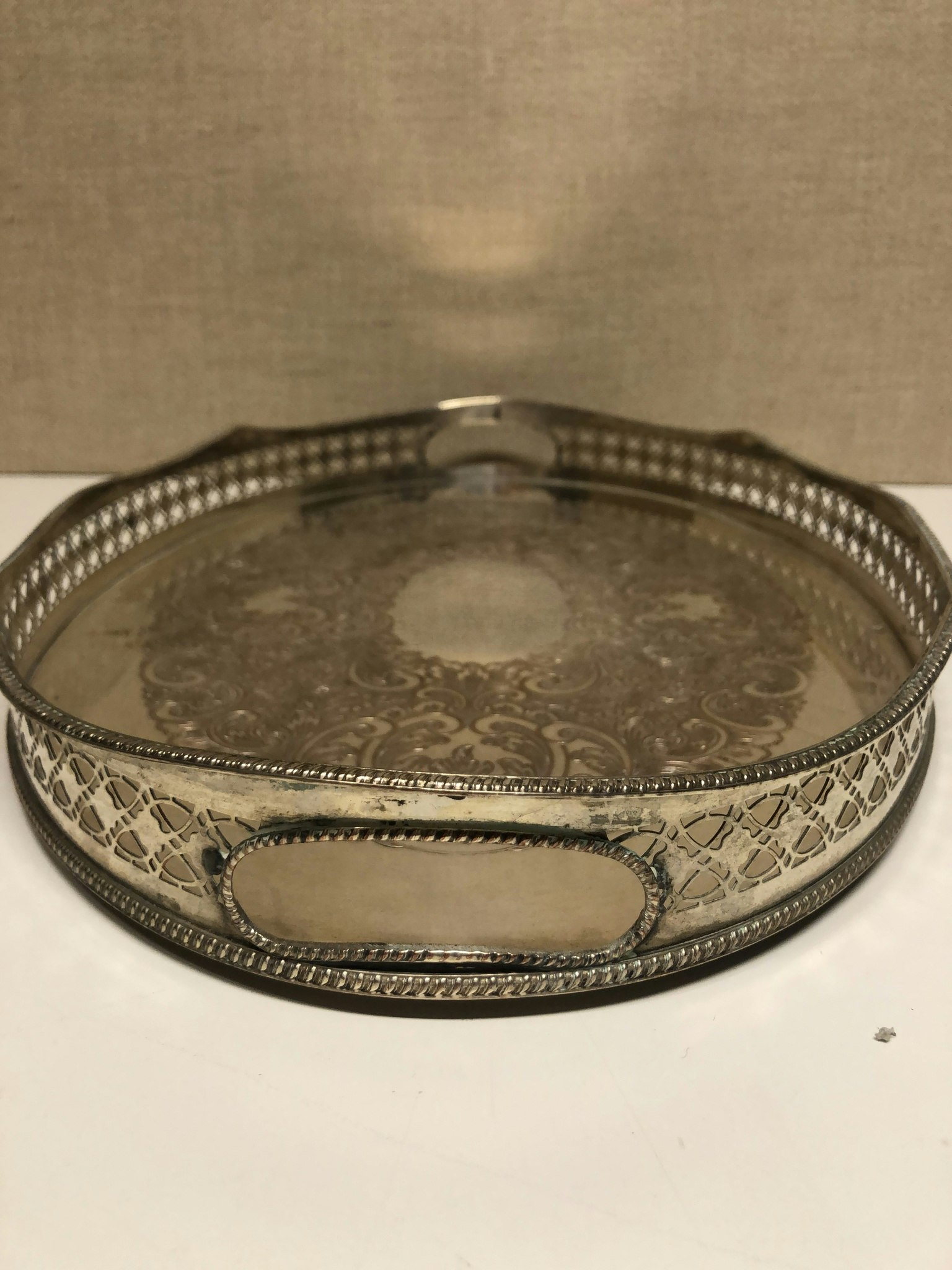 TRAY, silver on copper, second half of the 20th century.