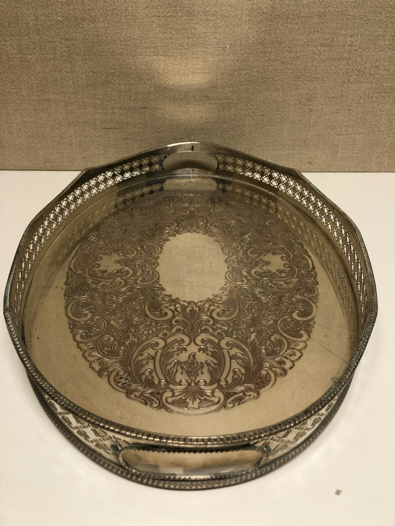TRAY, silver on copper, second half of the 20th century.