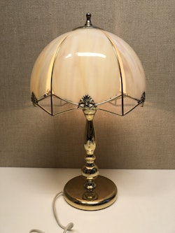 BORDSLAMPA, mässing/glas, Rejmyre armaturfabrik, 1980-tal.