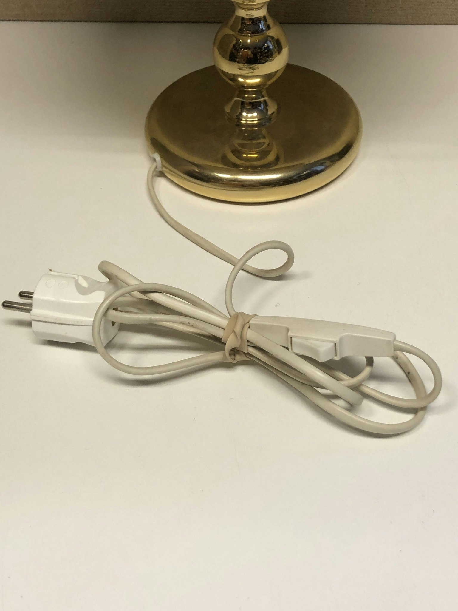 BORDSLAMPA, mässing/glas, Rejmyre armaturfabrik, 1980-tal.