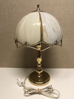 BORDSLAMPA, mässing/glas, Rejmyre armaturfabrik, 1980-tal.