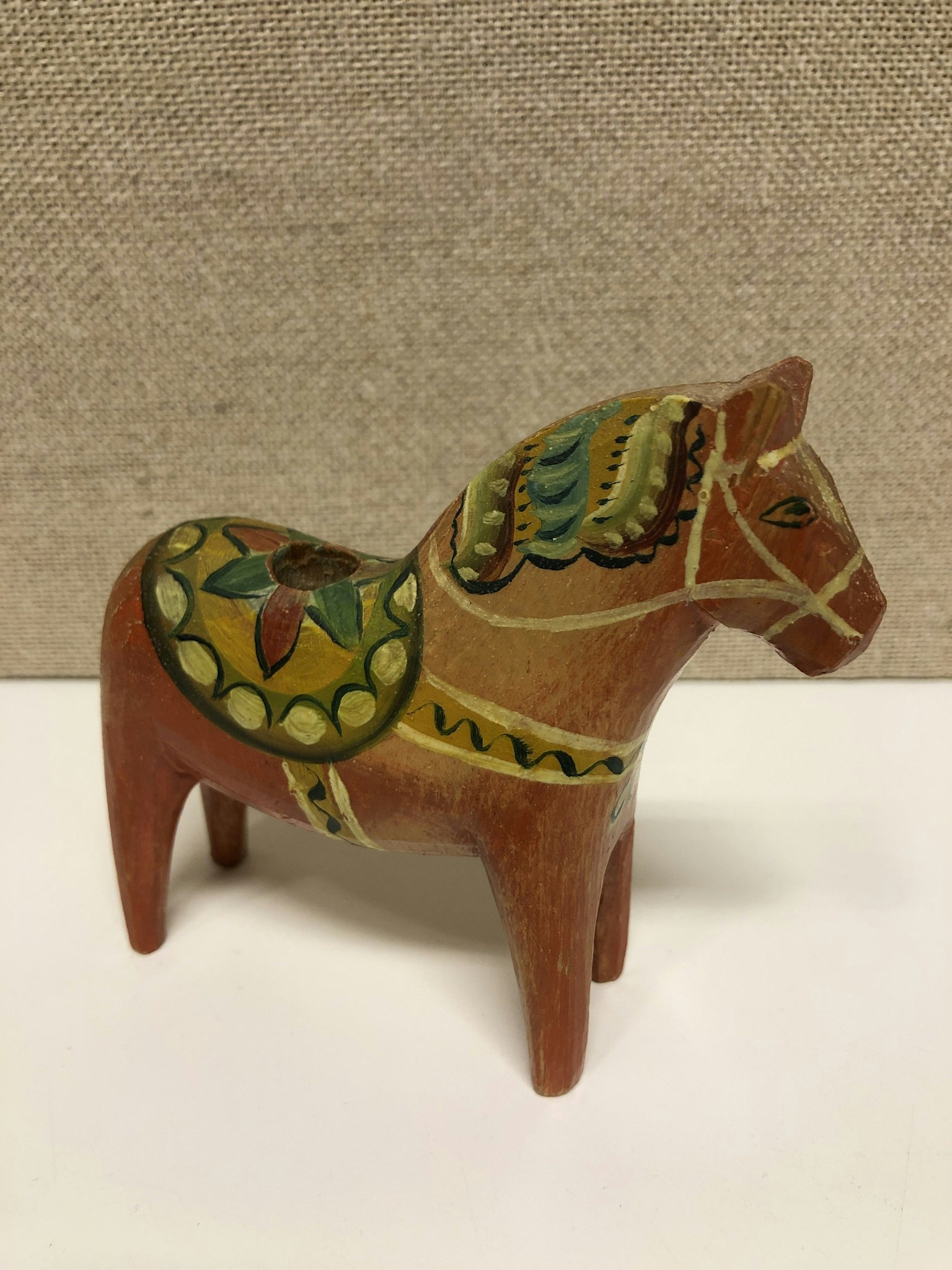 DALA HORSE/CANDLEHOLDER, wood, second half of the 20th century.