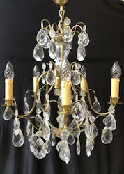 CRYSTAL CHANDELIER, Rococo style, mid-20th century.
