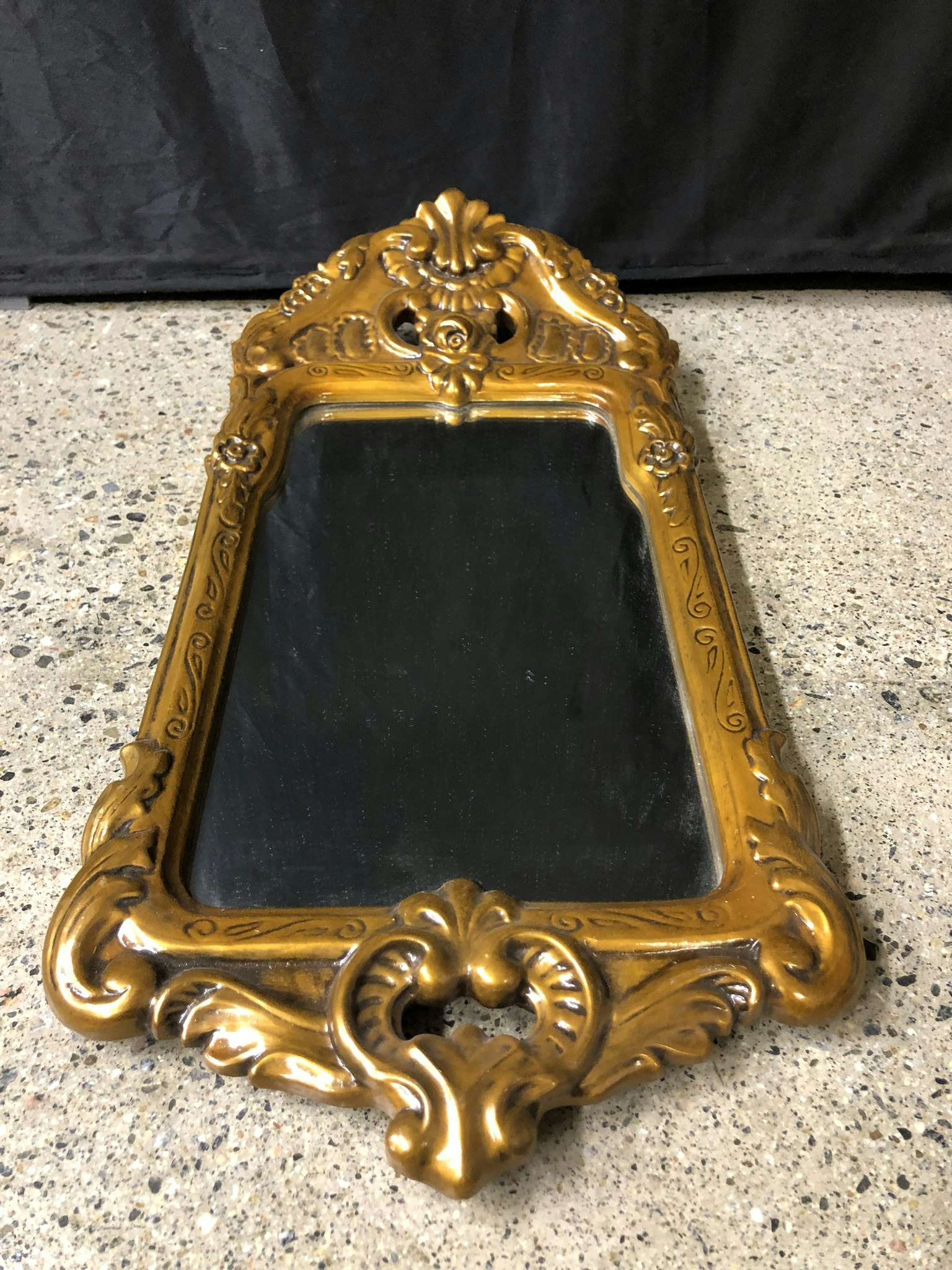 MIRROR, bronzed, Rococo style, second half of the 20th century.
