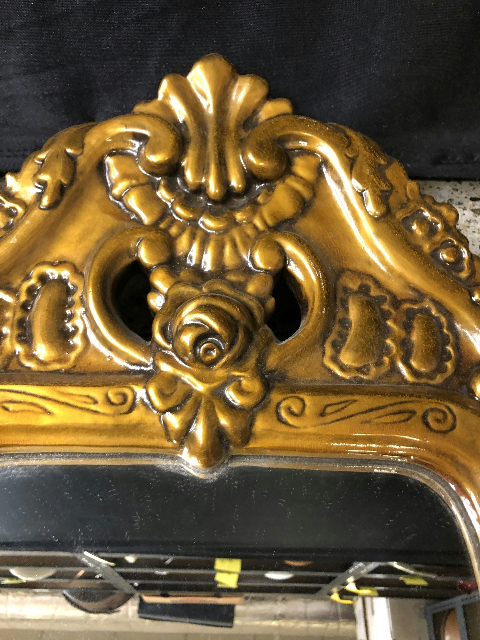 MIRROR, bronzed, Rococo style, second half of the 20th century.