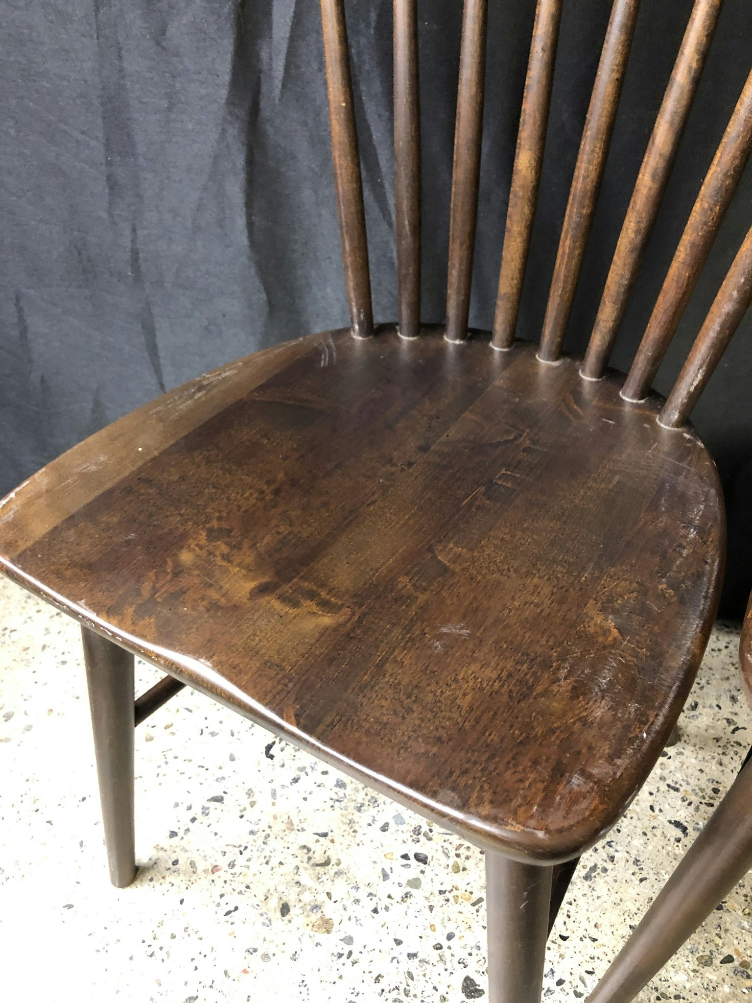 STICKER CHAIR, dark stained wood, "Florida" no. 55, Wigells, 1950s/60s.