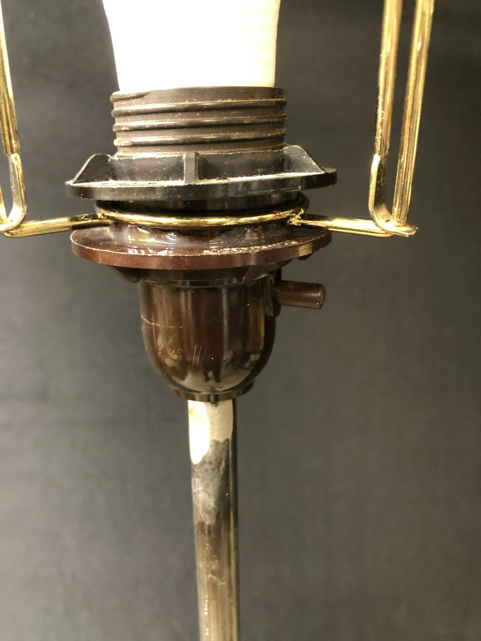 FLOOR LAMP, teak/metal, 1950s/60s.