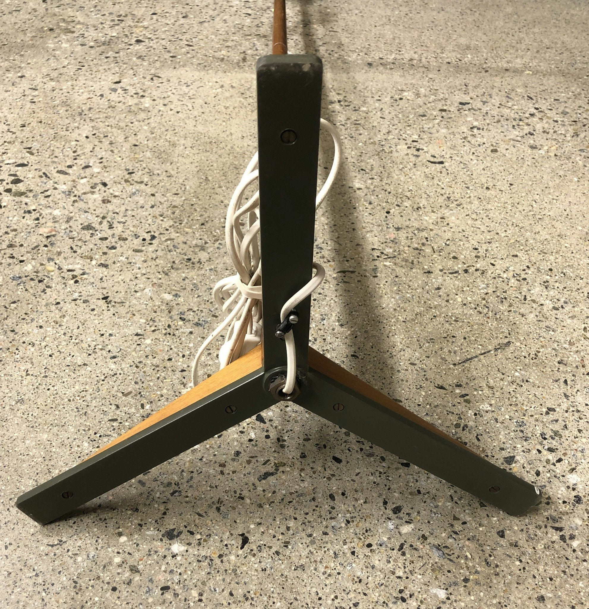 FLOOR LAMP, teak/metal, 1950s/60s.