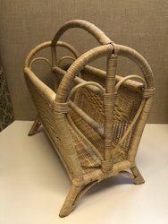 NEWSPAPER BASKET, rattan, second half of the 20th century.