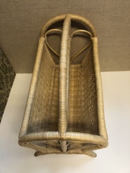 NEWSPAPER BASKET, rattan, second half of the 20th century.