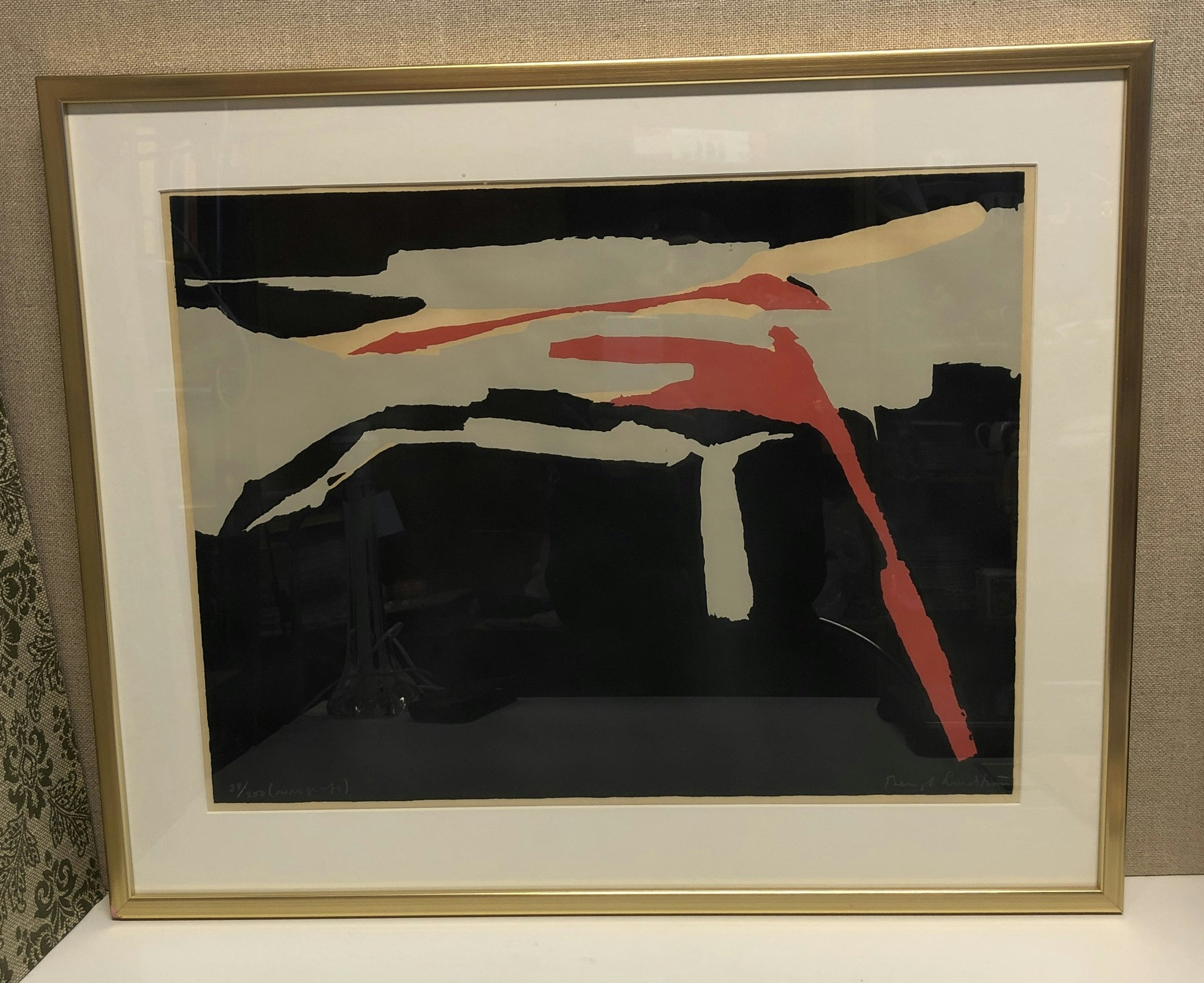BENG LINDSTRÖM, litografi, " komposition" signerad samt numrerad 28/200.