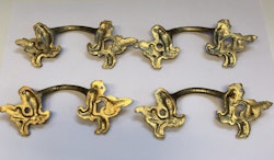 BESLAG, 4 st. metall, rokokostil, 1900-talets mitt.