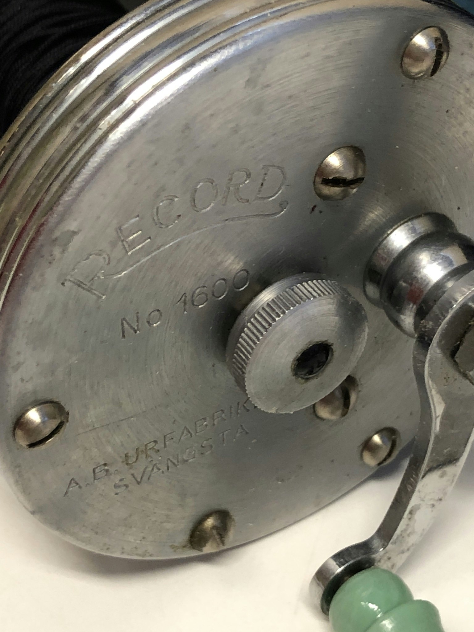 FISHING REEL, Record no. 1600, AB Urfabriken Svängsta.