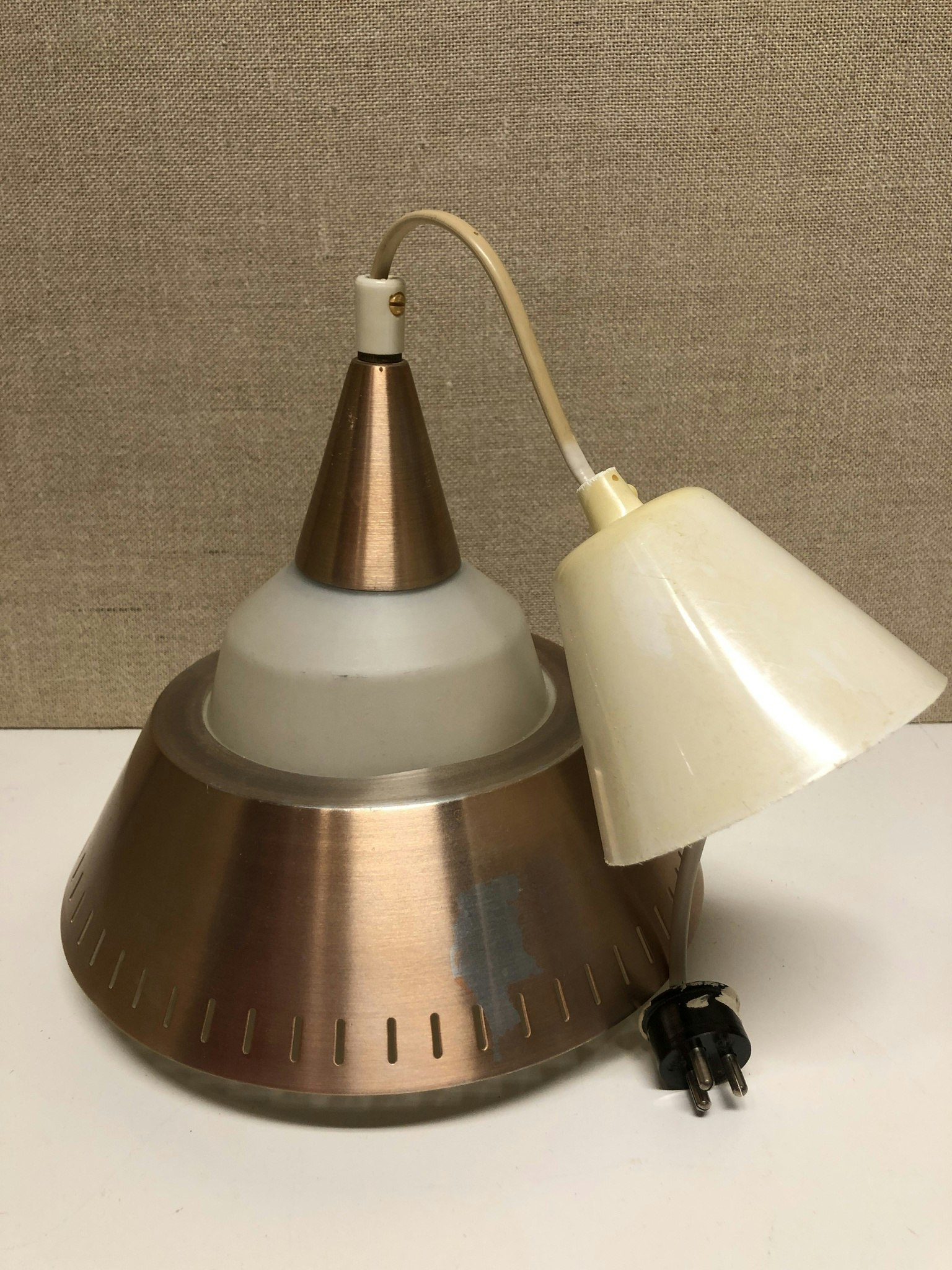 TAKLAMPA, glas, metall, 1960/70-tal.