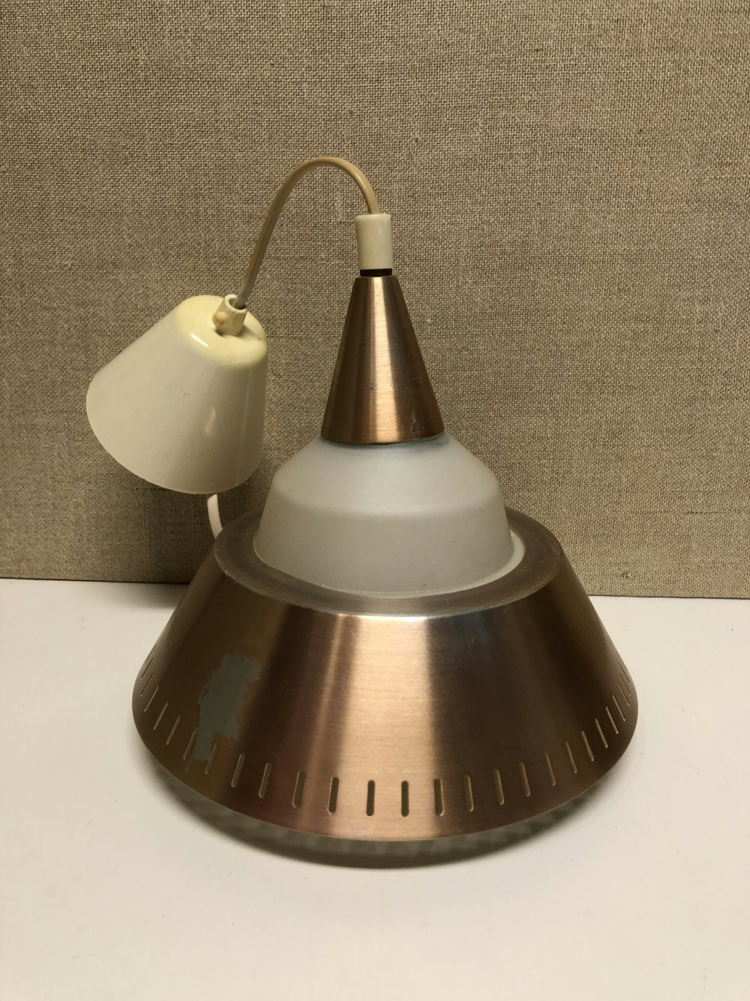 TAKLAMPA, glas, metall, 1960/70-tal.