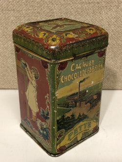 BURK, plåt, Zuivere Cacao, Pette Holland, Hofleverancier, 1900-talets början.
