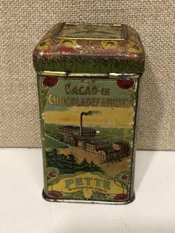 BURK, plåt, Zuivere Cacao, Pette Holland, Hofleverancier, 1900-talets början.