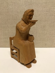 SKULPTUR, trä, "Kaffe slurken" Paul Forsgren, Torrböle Nordmaling.