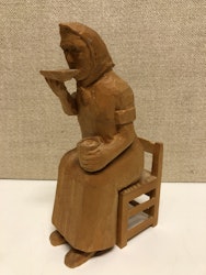 SKULPTUR, trä, "Kaffe slurken" Paul Forsgren, Torrböle Nordmaling.