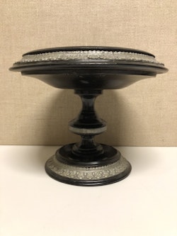 TAZZA, trä/metall, 18/1900-tal.