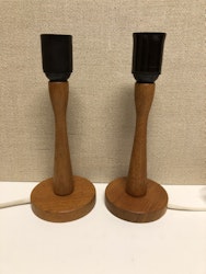 TABLE LAMPS, a pair, teak, Markslöjd AB Kinna, Sweden, 1950s/60s.