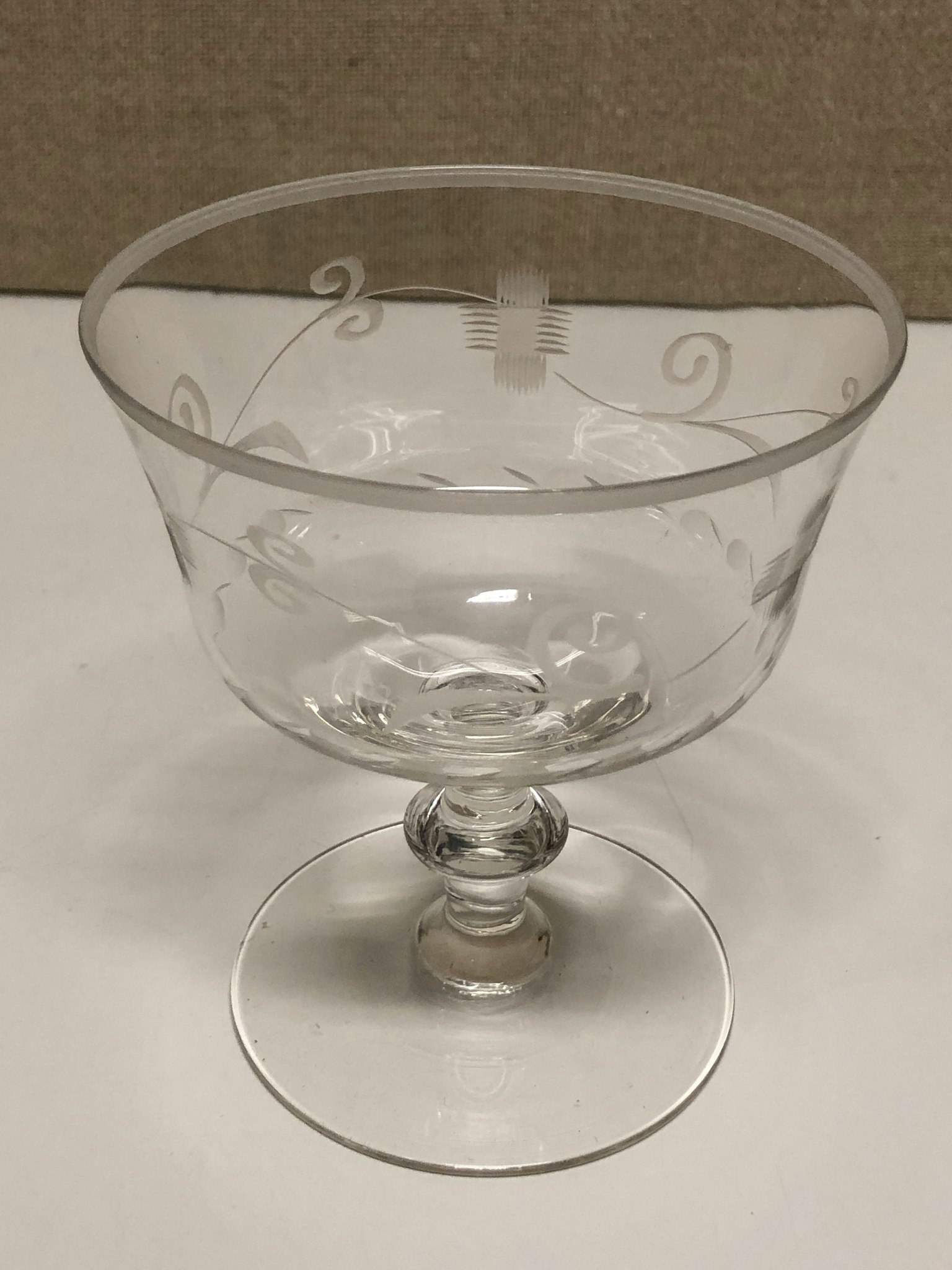 CHAMPAGNESKÅL, glas, 1900-talets första hälft.