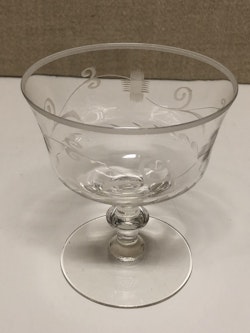 CHAMPAGNESKÅL, glas, 1900-talets första hälft.