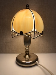 BORDSLAMPA, mässing/glas, Rejmyre armaturfabrik, 1980-tal.