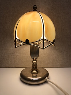 BORDSLAMPA, mässing/glas, Rejmyre armaturfabrik, 1980-tal.