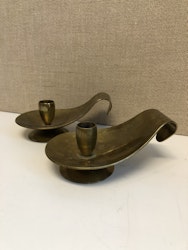 LJUSSTAKAR ett par, mässing, Dantorp design Danmark.