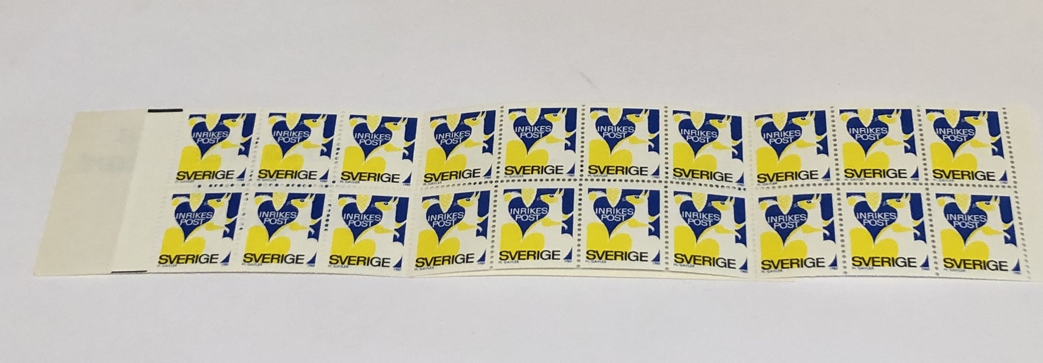 20 DISCOUNT STAMPS, for letters, within Sweden.