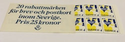 20 RABATT-FRIMÄRKEN, postfriskt, för brev, inom Sverige.