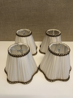 LAMPSKÄRMAR 4 st, metall/textil, 1900-talets mitt.