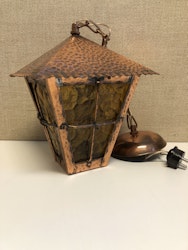 TAKLAMPA, koppar/glas, 1900-talets andra hälft.