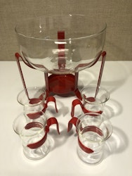 GLÖGG/SERVERINGSGRYTA & MUGGAR 4 st. glas, Rolf Sinnermark, Nils Johan.