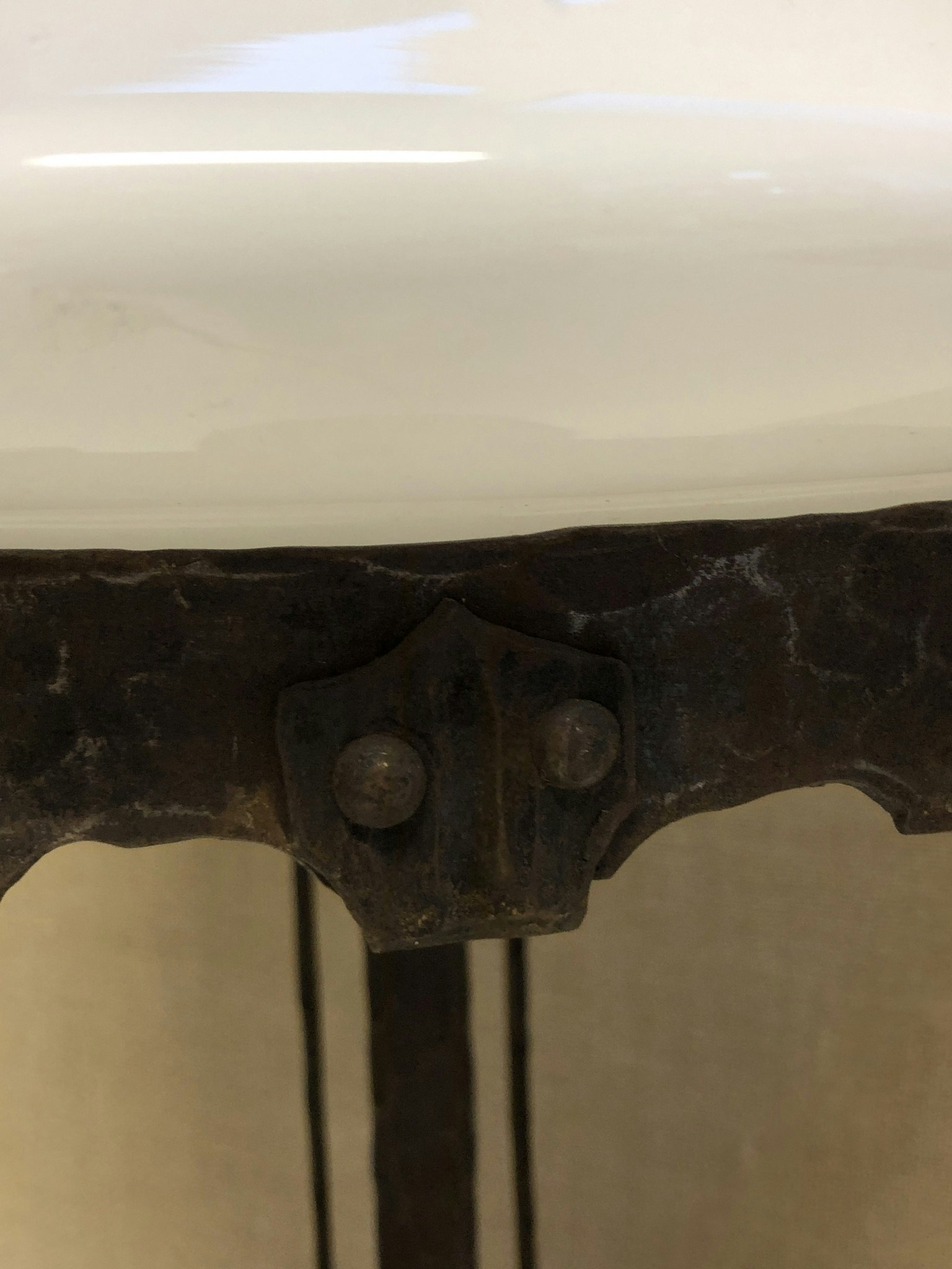 STRINDBERGS LAMP, wrought iron/glass, Art Nouveau, early 1900s.