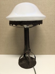 STRINDBERGS LAMP, wrought iron/glass, Art Nouveau, early 1900s.