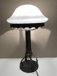 STRINDBERGS LAMP, wrought iron/glass, Art Nouveau, early 1900s.