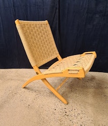 EBERT WELLS. Folding Chair, trä/rep, Jugoslavien, 1969-tal.