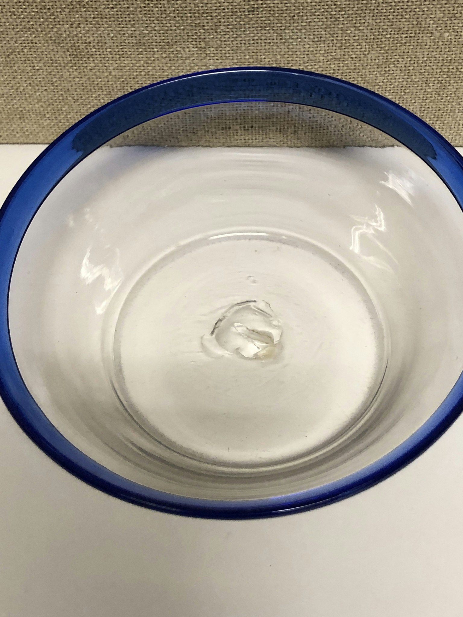 FILBUNKSSKÅL, glas, handblåst, 19/1800-tal.