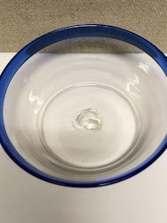 FILEBUNKSKÅL, glass, hand-blown, 19/1800s.
