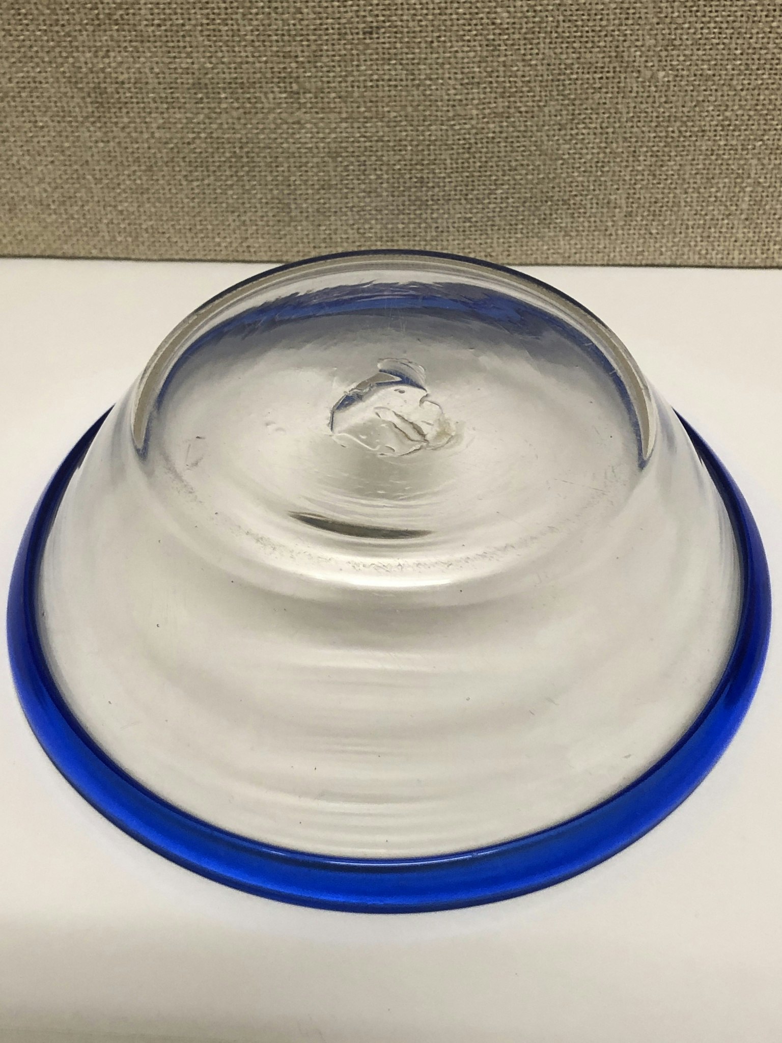 FILBUNKSSKÅL, glas, handblåst, 19/1800-tal.